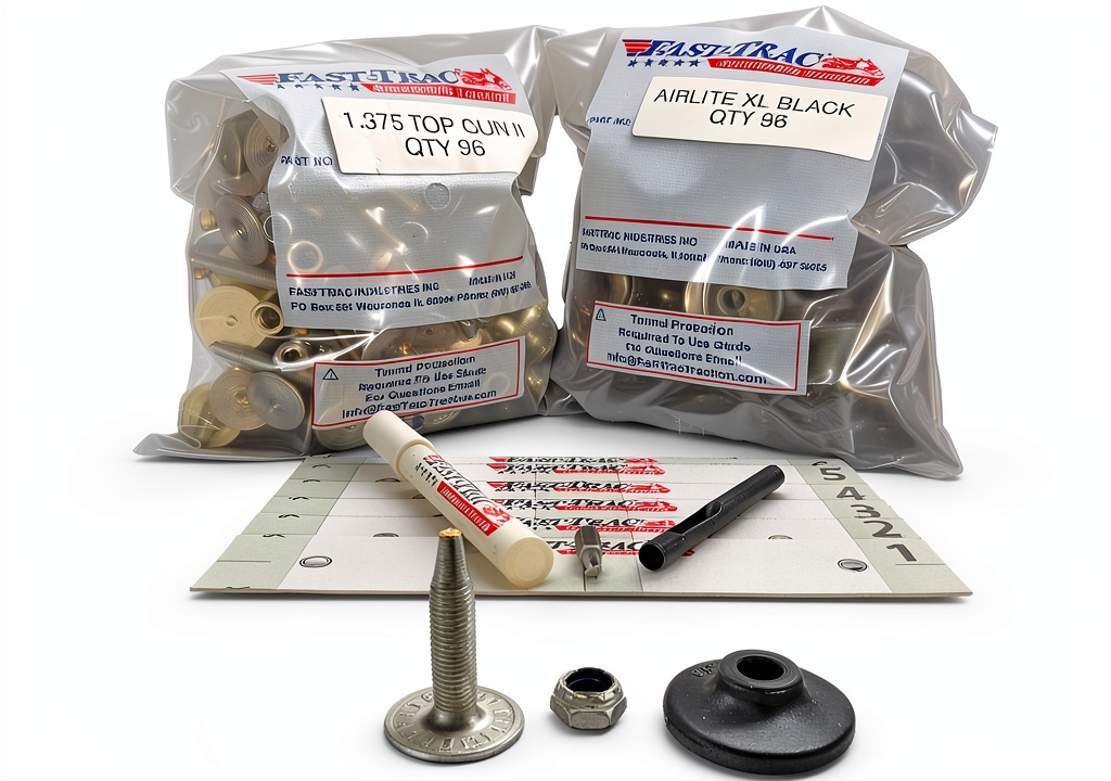 Installing Fast‑Trac Top Gun II Stud Kit Stainless Steel on a wooden workbench