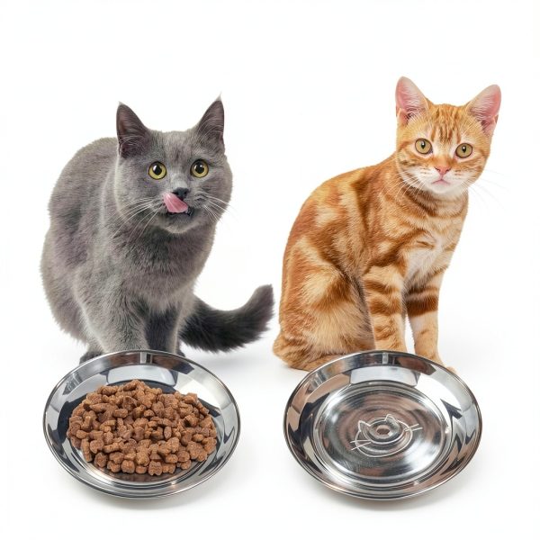 Stainless Steel Cat Bowls 6.4 Inch Whisker Friendly Set 2 Pack-2
