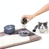 Ceramic Cat Food Bowl Set of 4 Selamica Blue 5.6 Inch Bowls-3