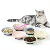 Ceramic Cat Food Bowl Set 5.75 Inch Colorful 6‑Pack by AHX-5