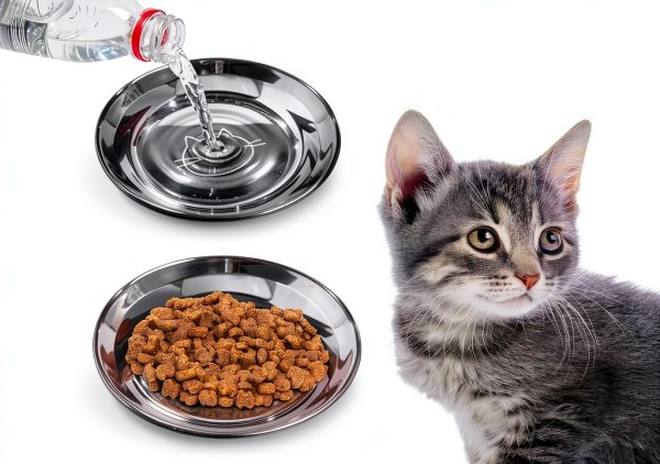 Stainless Steel Cat Bowls 6.4 Inch Whisker Friendly Set 2 Pack-3