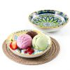 Ceramic Cat Bowls Set of 6 - Colorful Cute Shallow Cat Dishes - 5.75-Inch, Whisker Friendly and Wide - Microwave & Dishwasher Safe - 8.5 oz (250 ml)-6
