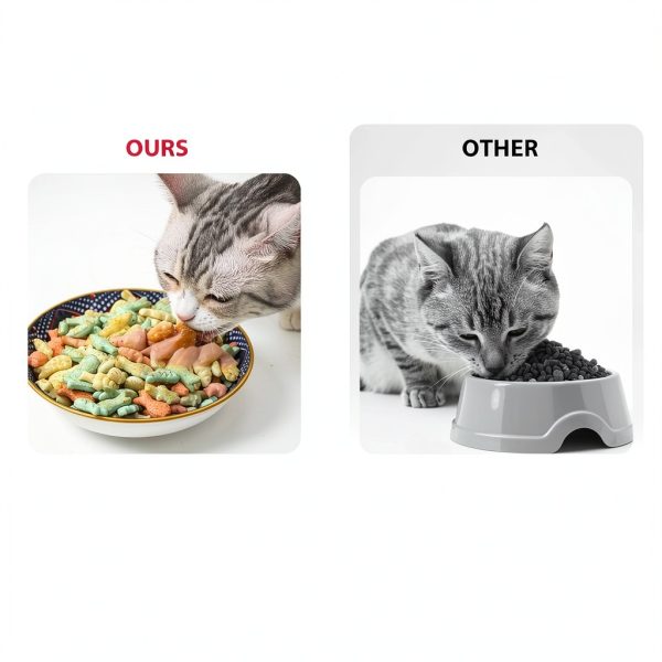 Ceramic Cat Bowls Set of 6 - Colorful Cute Shallow Cat Dishes - 5.75-Inch, Whisker Friendly and Wide - Microwave & Dishwasher Safe - 8.5 oz (250 ml)-3