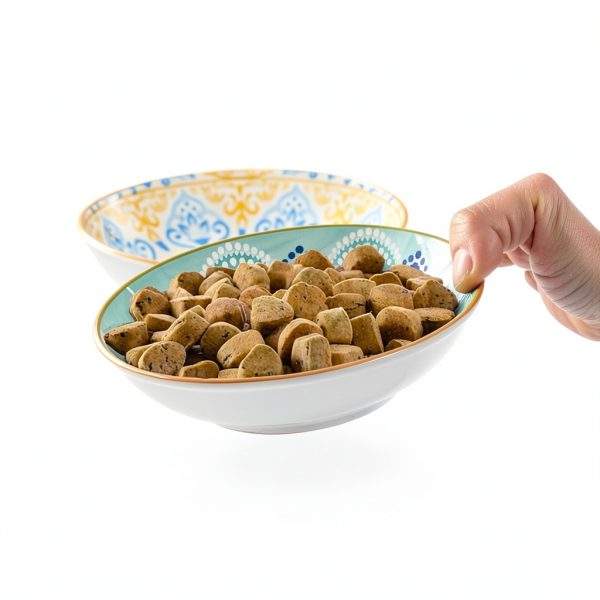 Ceramic Cat Bowls Set of 6 - Colorful Cute Shallow Cat Dishes - 5.75-Inch, Whisker Friendly and Wide - Microwave & Dishwasher Safe - 8.5 oz (250 ml)-5